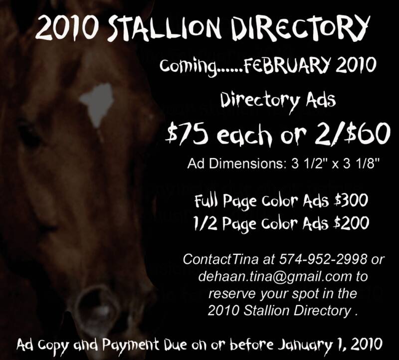 2010 Stallion Directory - Deadline January 1, 2010